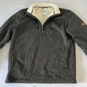 Men's Orvis Gray Quarter-Zip collar long sleeve